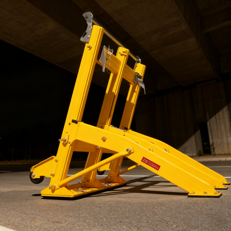 Barrière mobile légère de 25 kg avec conception pliable et orange de haute visibilité pour la sécurité routière