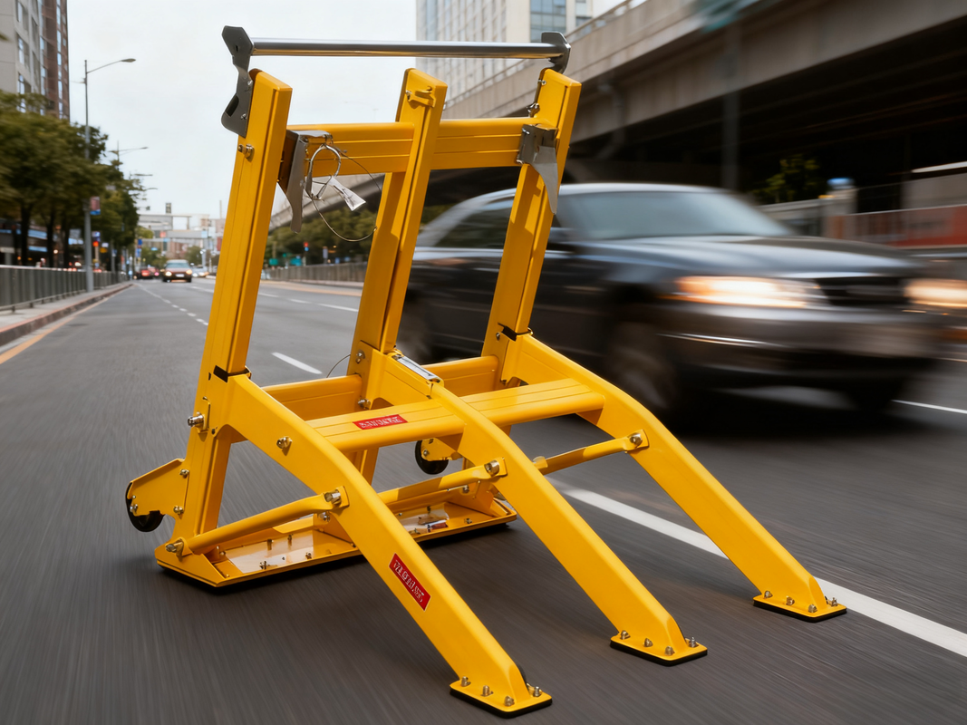 Système de barrière de véhicule portable idéal pour la redirection temporaire du trafic et la gestion de l'accès au site